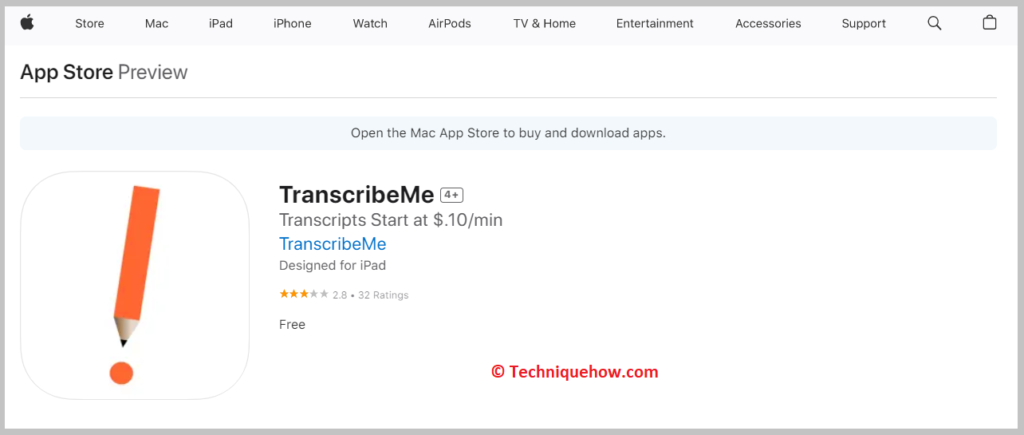 TranscribeMe app