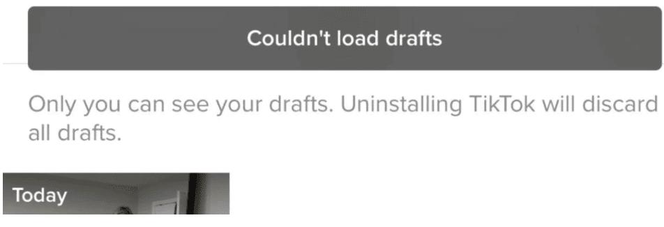 TikTok Drafts Not Loading