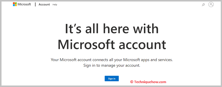 Microsoft account login page.