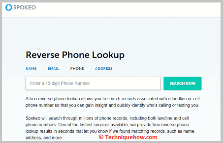 spokeo Phone number