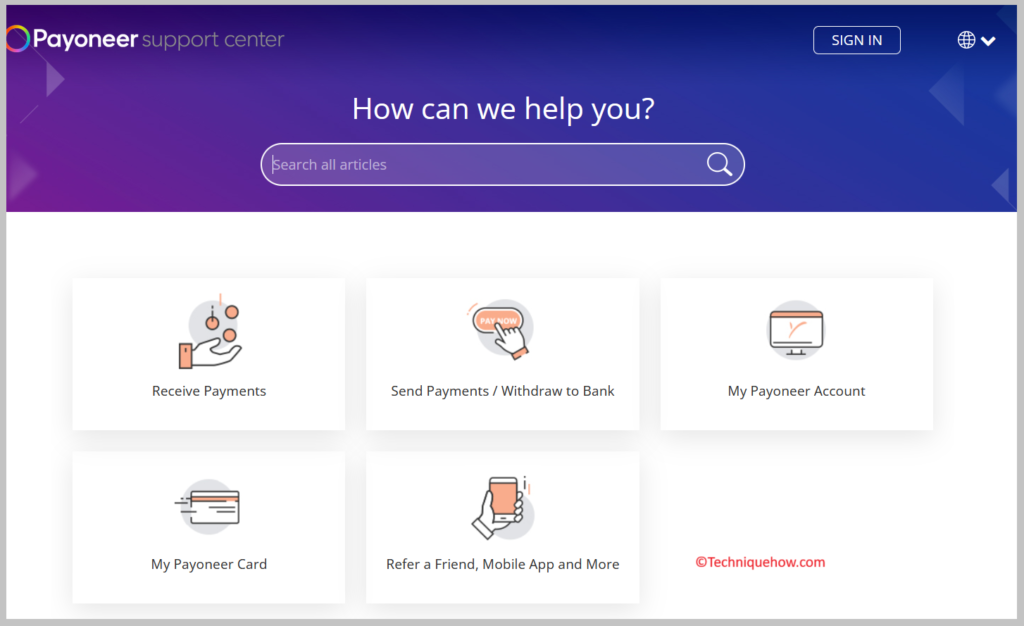 Payoneer support