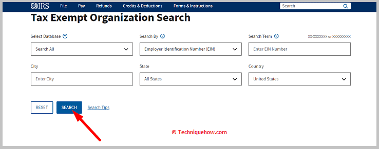 Click on search button