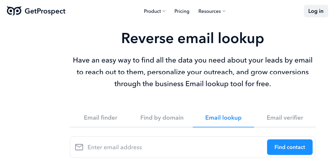 getprospect email lokup
